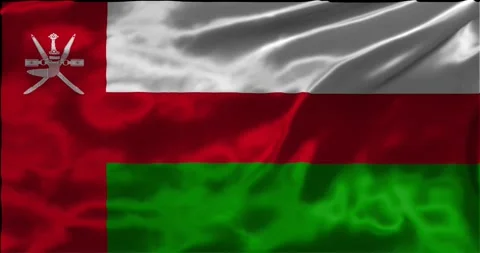 Loop Animation the flag of Oman, waving flag 4k animation footage Stock Footage 275295681