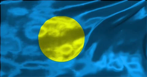 Loop Animation the flag of Palau, waving flag 4k animation footage Stock Footage 275295865