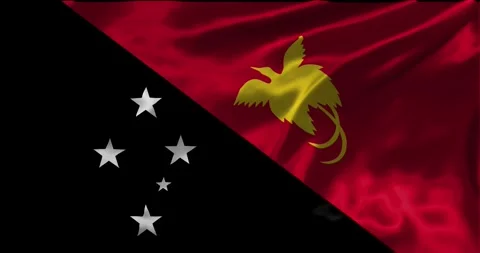 Loop Animation the flag of Papua New Guinea, waving flag 4k animation footage Stock Footage 275295931