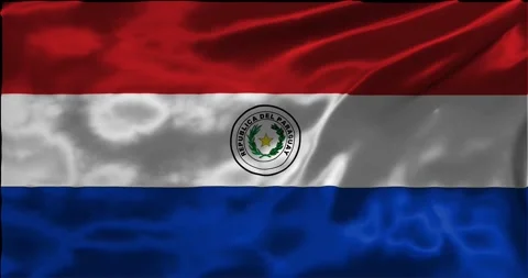 Loop Animation the flag of Paraguay, waving flag 4k animation footage Stock Footage 275295996
