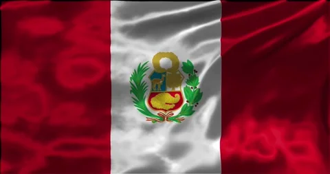 Loop Animation the flag of Peru, waving flag 4k animation footage Stock Footage 275296164