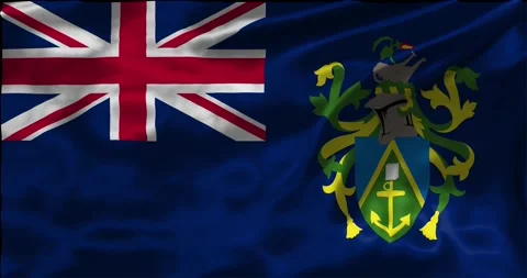 Loop Animation the flag of Pitcairn Islands, waving flag 4k animation footage Stock Footage 275296320