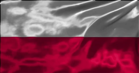 Loop Animation the flag of Poland, waving flag 4k animation footage Stock Footage 275296353