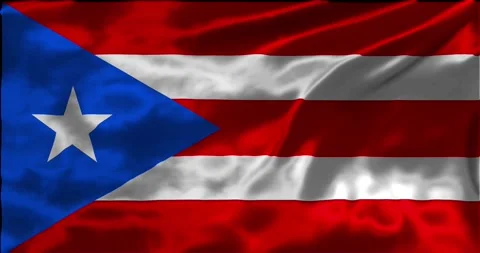 Loop Animation the flag of Puerto Rico, waving flag 4k animation footage Stock Footage 275296504