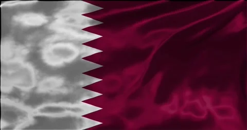 Loop Animation the flag of Qatar, waving flag 4k animation footage Stock Footage 275296543