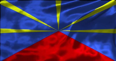 Loop Animation the flag of Reunion, waving flag 4k animation footage Stock Footage 275296612