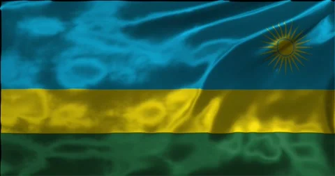 Loop Animation the flag of Rwanda, waving flag 4k animation footage Stock Footage 275299159