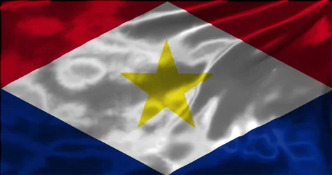 Loop Animation the flag of Saba, waving flag 4k animation footage Stock Footage 275299196