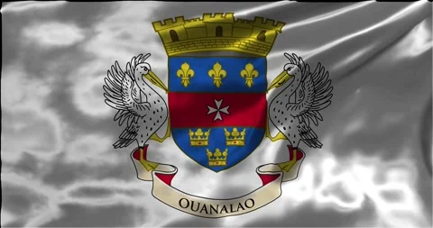 Loop Animation the flag of saint barthelemy, waving flag 4k animation footage Stock Footage 275296789