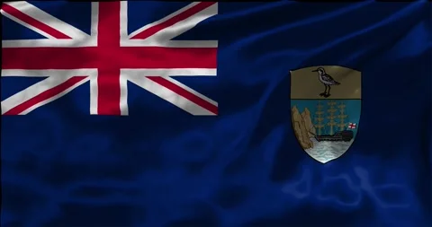 Loop Animation the flag of Saint Helena, waving flag 4k animation footage Stock Footage 275296792