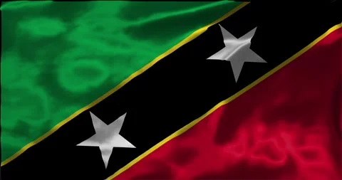 Loop Animation the flag of Saint kitts and nevis, waving flag 4k animation .. Stock Footage 275296821