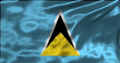 Loop Animation the flag of Saint Lucia, waving flag 4k animation footage Stock Footage 275296974
