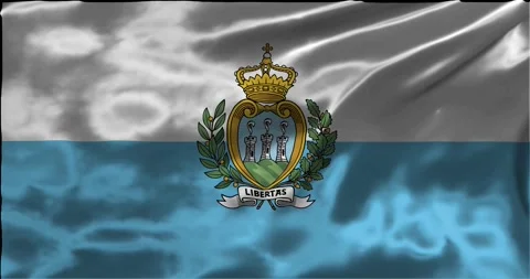 Loop Animation the flag of San Marino, waving flag 4k animation footage Stock Footage 275297022