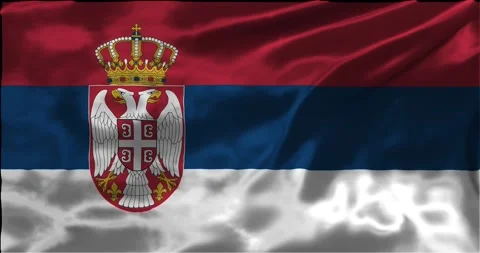 Loop Animation the flag of Serbia, waving flag 4k animation footage Stock Footage 275297217