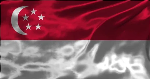 Loop Animation the flag of Singapore, waving flag 4k animation footage Stock Footage 275297431