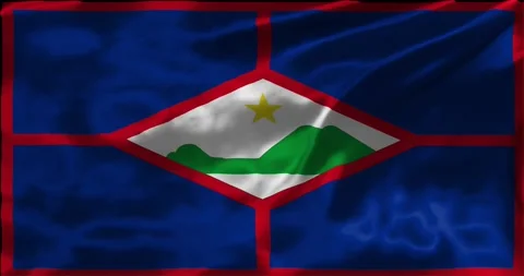 Loop Animation the flag of Sint Eustatius, waving flag 4k animation footage Stock Footage 275296793