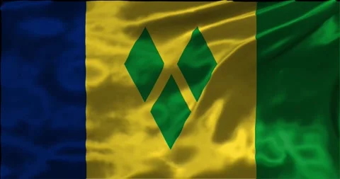Loop Animation the flag of sint vincent and the grenadines, waving flag 4k .. Stock Footage 275297001