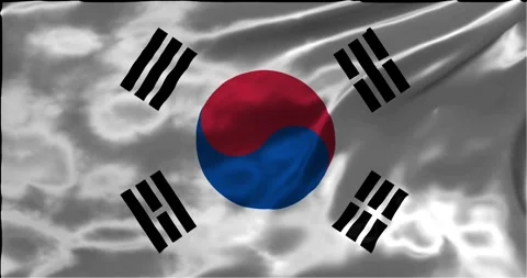 Loop Animation the flag of South Korea, waving flag 4k animation footage Stock Footage 275285075