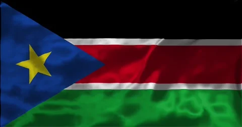 Loop Animation the flag of South Sudan, waving flag 4k animation footage Stock Footage 275285104