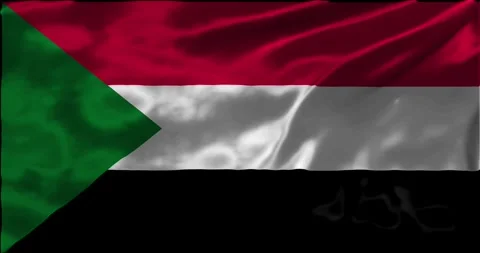 Loop Animation the flag of Sudan, waving flag 4k animation footage Stock Footage 275285211