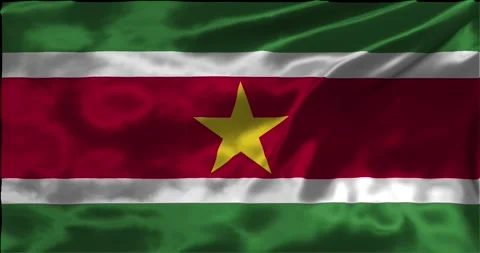 Loop Animation the flag of Suriname, waving flag 4k animation footage Stock Footage 275285228