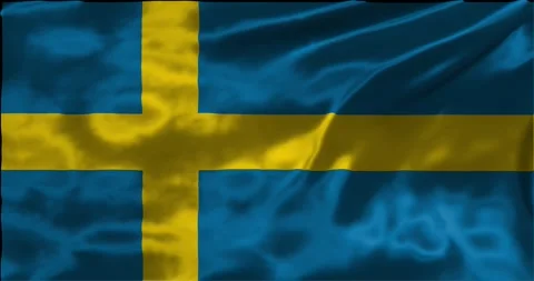 Loop Animation the flag of Sweden, waving flag 4k animation footage Stock Footage 275283899