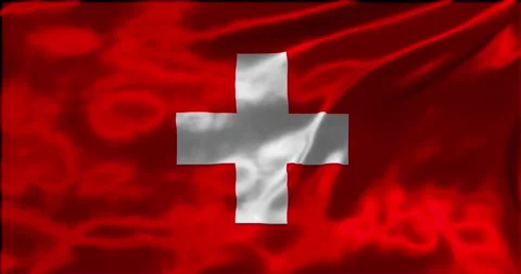 Loop Animation the flag of Switzerland, waving flag 4k animation footage Stock Footage 275283907