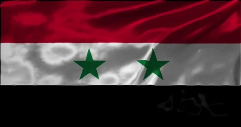 Loop Animation the flag of Syria, waving flag 4k animation footage Stock Footage 275283886