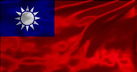 Loop Animation the flag of Taiwan, waving flag 4k animation footage Stock Footage 275283884