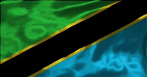 Loop Animation the flag of Tanzania, waving flag 4k animation footage Stock Footage 275284220