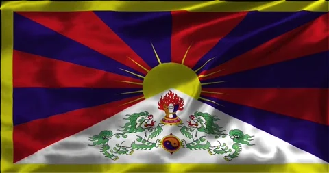 Loop Animation the flag of Tibet, waving flag 4k animation footage Stock Footage 275284312
