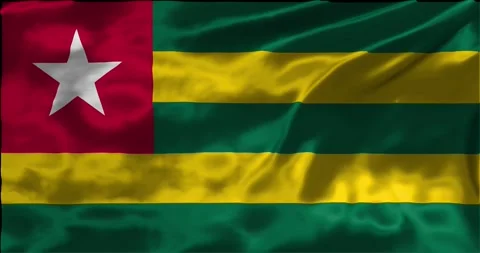Loop Animation the flag of Togo, waving flag 4k animation footage Stock Footage 275284250