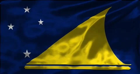 Loop Animation the flag of Tokelau, waving flag 4k animation footage Stock Footage 275284283