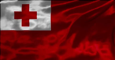 Loop Animation the flag of Tonga wavy flag 4k animation footage Stock Footage 275284505