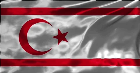 Loop Animation the flag of Turkish republic of northern cyprus, waving flag.. Stock Footage 275297960