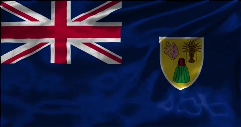 Loop Animation the flag of Turks And Caicos waving flag 4k animation footage Stock Footage 275298320