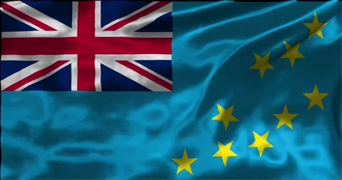 Loop Animation the flag of Tuvalu waving flag 4k animation footage Stock Footage 275298390