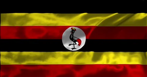 Loop Animation the flag of Uganda waving flag 4k animation footage Stock Footage 275298389
