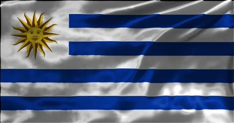 Loop Animation the flag of Uruguay waving flag 4k animation footage Stock Footage 275298659