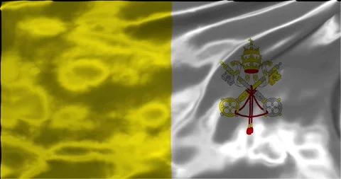 Loop Animation the flag of Vatican City waving flag 4k animation footage Stock Footage 275298813