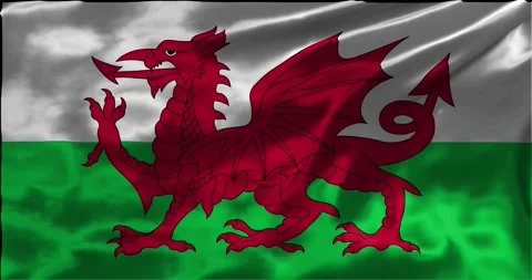 Loop Animation the flag of Wales waving flag 4k animation footage Stock Footage 275298939