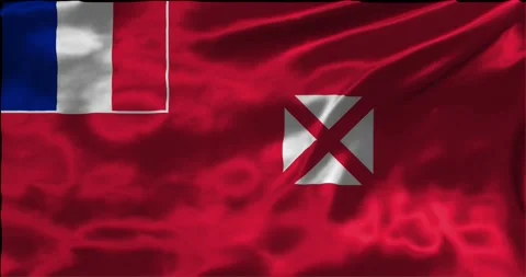 Loop Animation the flag of Wallis And Futuna Waving flag 4k animation footage Stock Footage 275298950