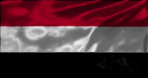 Loop Animation the flag of Yemen waving flag 4k animation footage Stock Footage 275298952