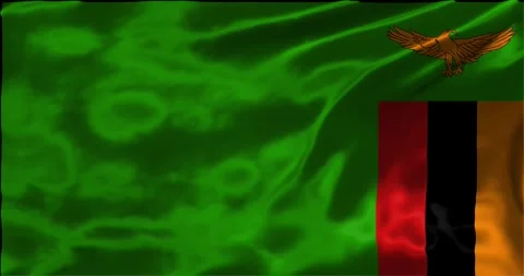 Loop Animation the flag of Zambia waving flag 4k animation footage Stock Footage 275298988