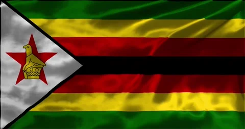 Loop Animation the flag of Zimbabwe waving flag 4k animation footage Stock Footage 275299032