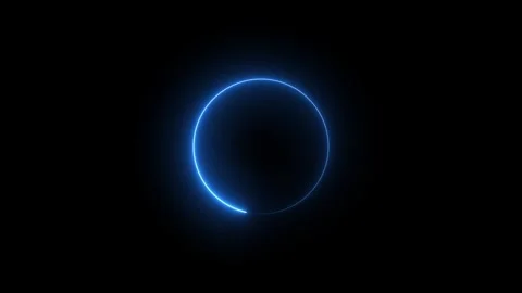 Loop animation of flare light effect on ring.Abstract glowing blue neon cir.. Stock Footage 309385041