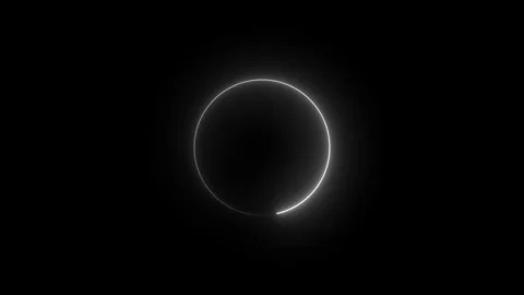 Loop animation of flare light effect on ring.Abstract glowing blue neon cir.. Stock Footage 309385058