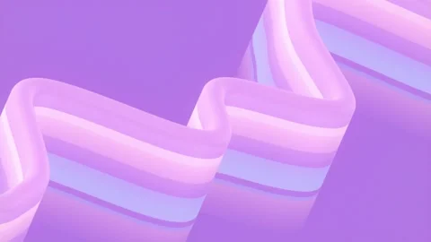 Loop animation with a floating curved ribbon on a purple background. 3d render 스톡 동영상 303866413