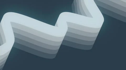 Loop animation with a floating wavy line resembling a ribbon. 3d rendering 4K Stock Footage 299633623