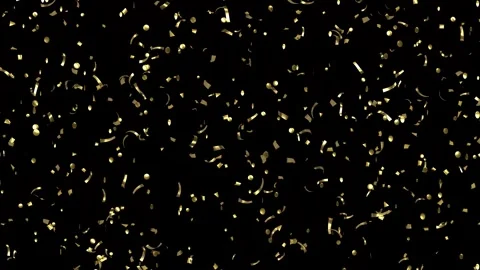 Loop Animation flying Golden Confetti on Black Background with Matte channel.  Stock Footage 278839841